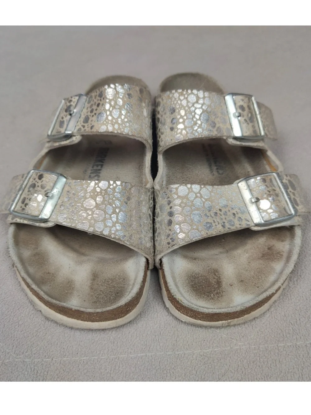 Birkenstock Arizona Sandals Metallic Slides - Picture 4 of 12
